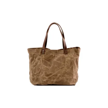 TTaG．baG Waterproof Oil Wax Canvas Top Grain Cow Leather Shoulder Bag Unisex Blue/Black/Khaki/Dark Gray/Army Green