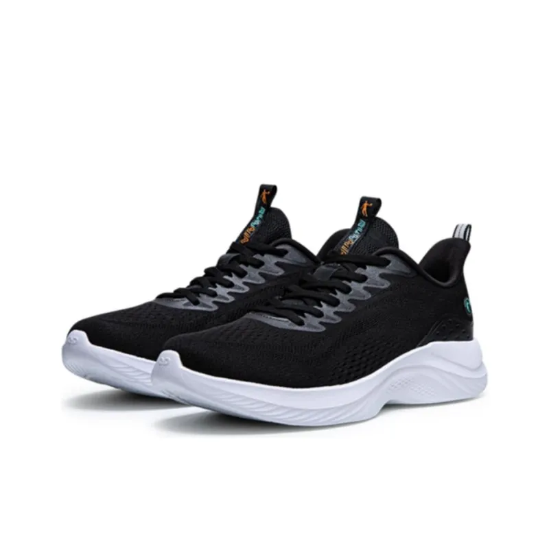 QIAODAN Shock Absorbers Rebound Low Top Running Shoes Men's Black White-2
