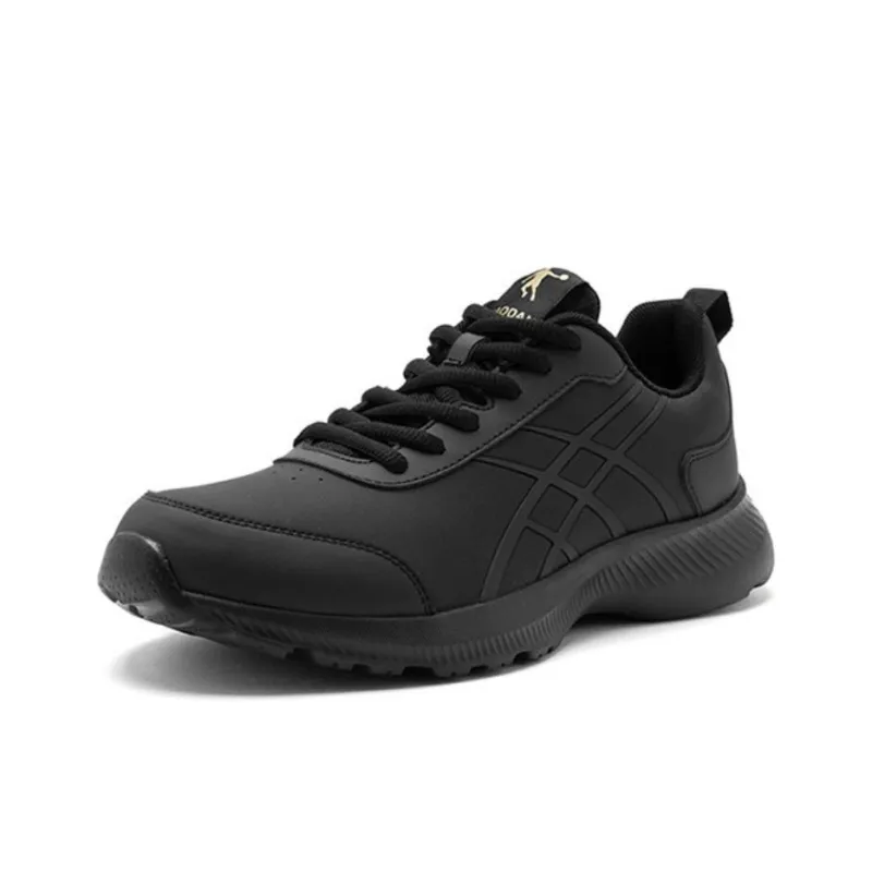 QIAODAN Anti Slip Wear Resistant Low Top Casual Running Shoes Men's Black Gold-2