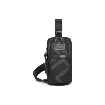 TUMI Alpha Fabric Crossbody Bag Shoulder Bag Unisex Black Gray Color