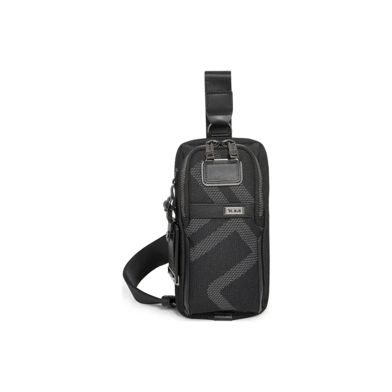TUMI Alpha Fabric Crossbody Bag Shoulder Bag Unisex Black Gray Color-0