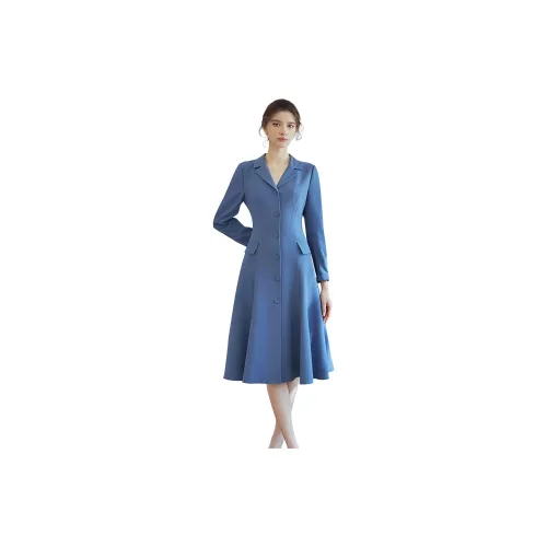 ROEYSHOUSE Long-Sleeved Dresses Women's Haze Blue