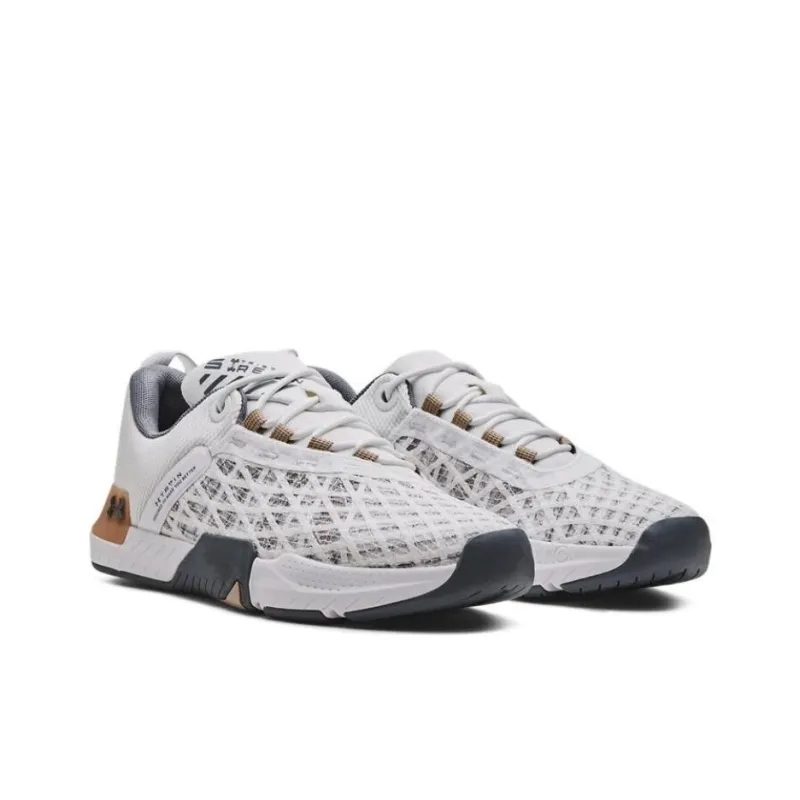 Under Armour Tribase Anti Slip Wear Resistant Low Top Training Shoes Men's White-3