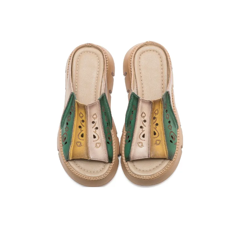 Jay Slide Slippers Women's Yellow/Green-7
