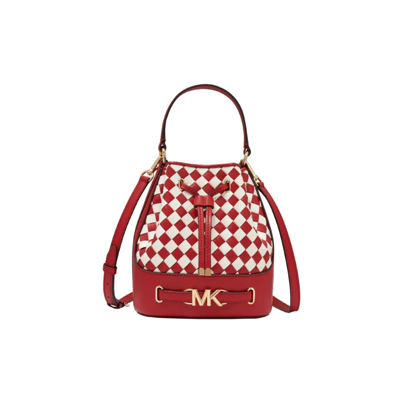 MICHAEL KORS Artificial Leather Shoulder Bag, Bucket Bag, Handbag Medium Size Women's Red & White-0