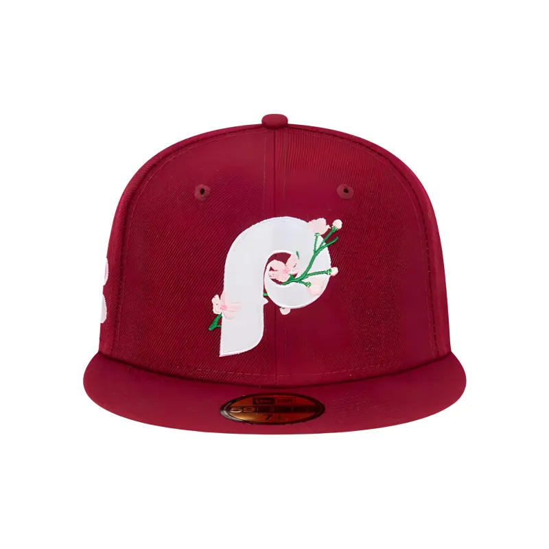 New Era Polyester Baseball Caps Unisex Burgundy Red-1