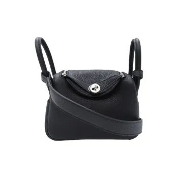 HERMES Lindy Clemence Bullock Leather Portable Crossbody Bag Shoulder Bag Mini Women's 89 Noir Black