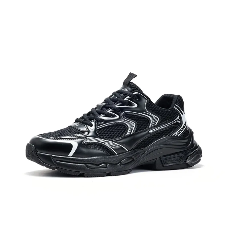 JOSINY Interstellar Odyssey Chunky Sneakers Men Low Top Dazzling Light Silver/Obsidian Black-1