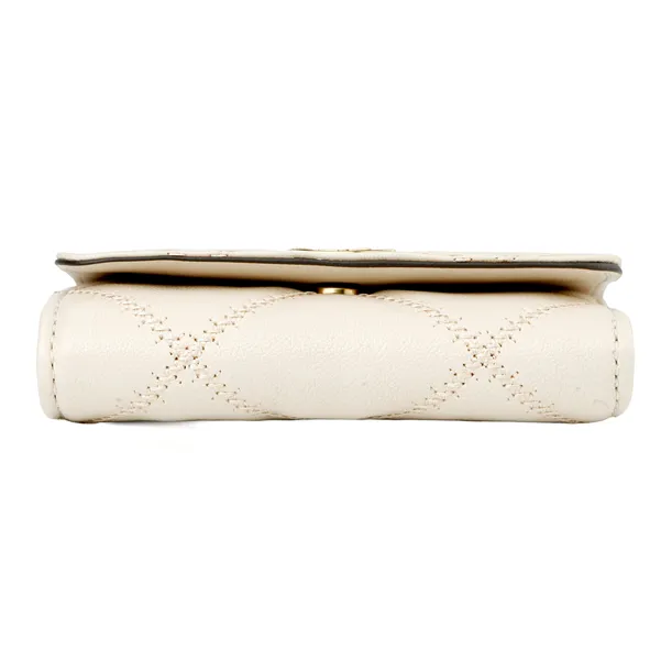 TORY BURCH TB Willa Leather Card Holder Women's Cream-3