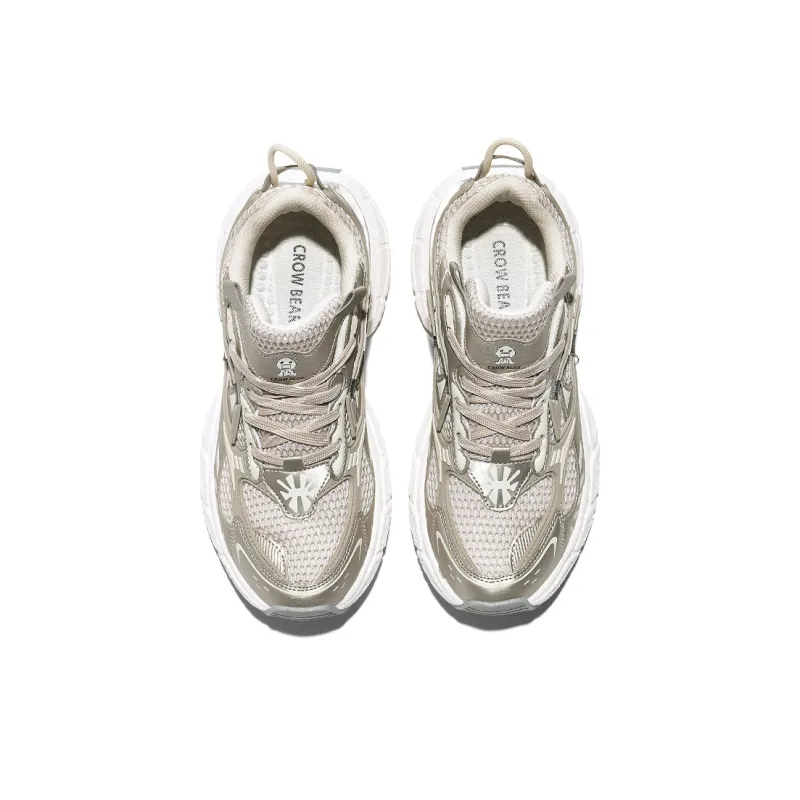 Crow Bear Low Top Running Shoes Unisex Champagne-4