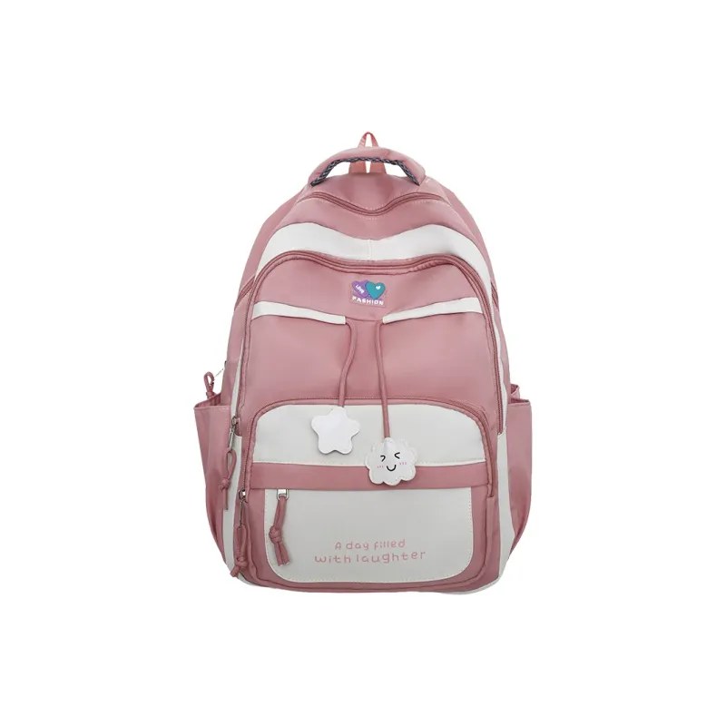 KAKAXI Nylon Backpack Unisex Black/Purple/Green/Blue/Pink-5