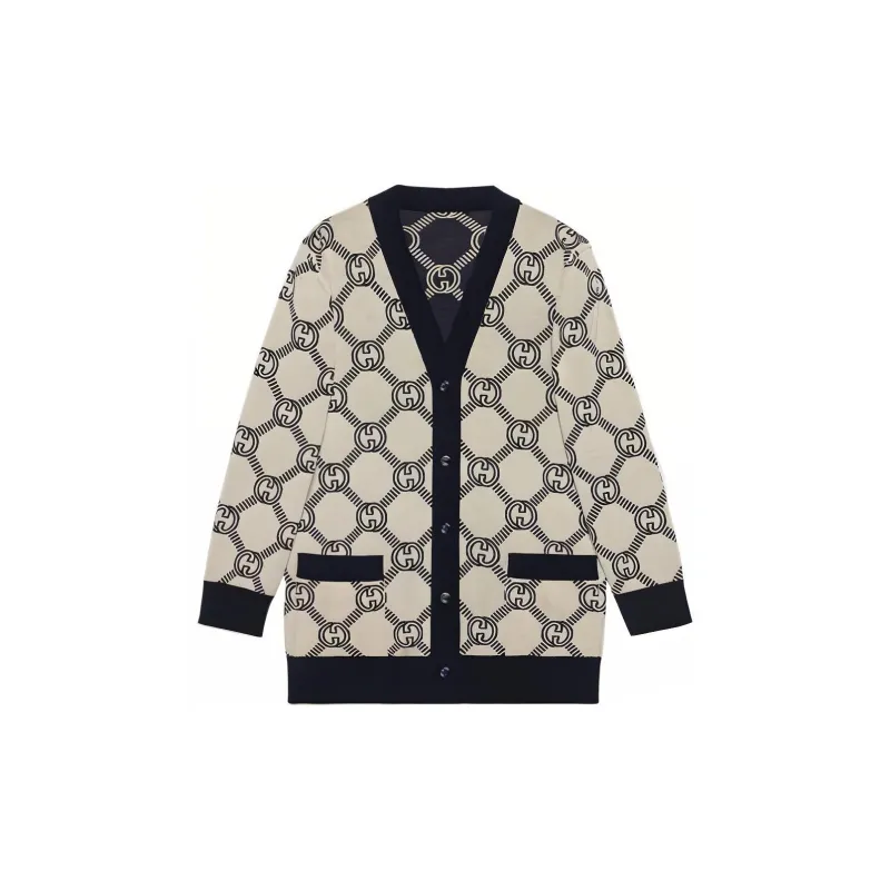 GUCCI GG jacquard Reversible Cardigan-1