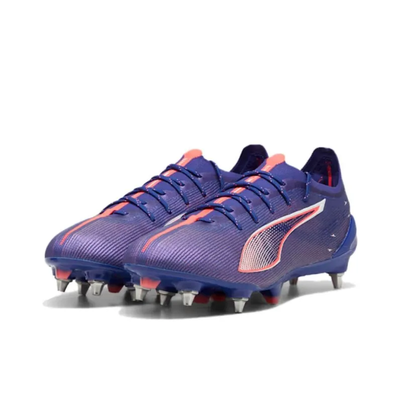 PUMA Ultra 5 SG Metal Long Studs Anti-Slip Wear-Resistant Soccer Shoes Unisex Blue Purple-2