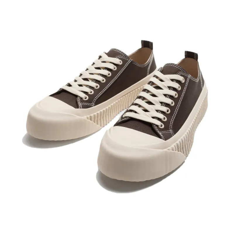 ZARA Low-Top Skateboard Shoes Men's Brown-2