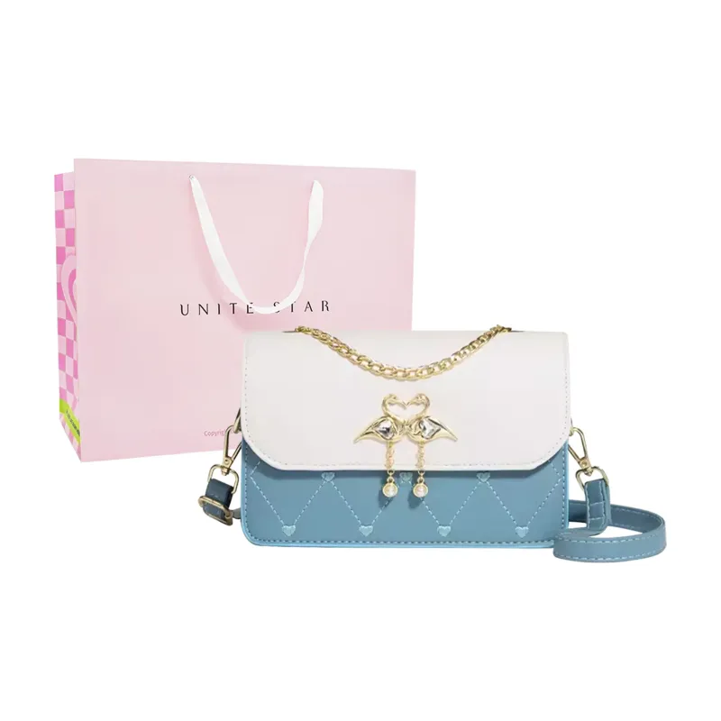 UNITE STAR PU Small Square Bag Crossbody Shoulder Bag Women's White/Pink/Black/Blue/Green-11