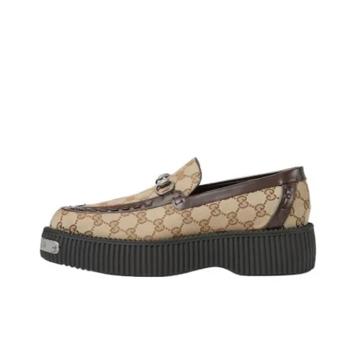 GUCCI Horsebit Creeper Loafer 'GG Canvas Beige Ebony'