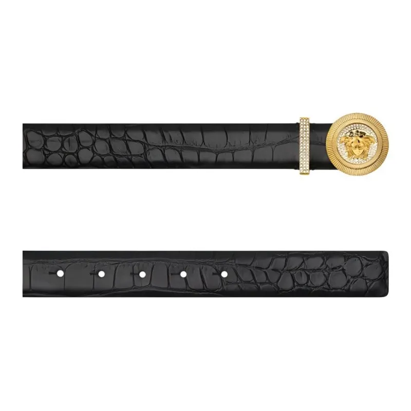 VERSACE Medusa Biggie Croc effect Belt-1