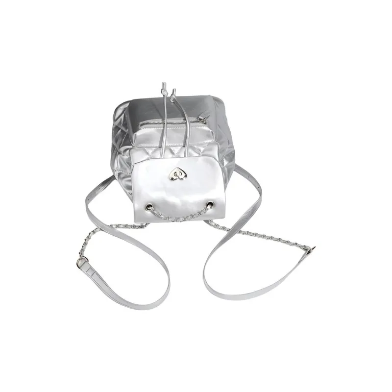 TTaG．baG PU Backpack Women's Silver/Black-5