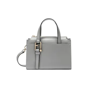 Furla Clarice Luxe Calfskin Handbag Shoulder Bag Crossbody Bag Small Size Women's Gray