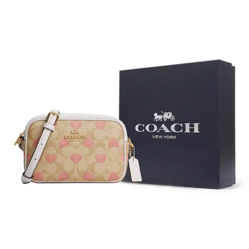 COACH Jamie Coated Canvas With Leather Camera Bag Shoulder Bag Crossbody Bag Mini Women's Light Khaki-7