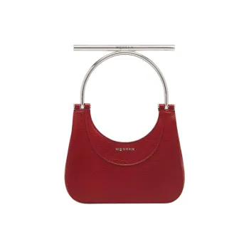 Alexander McQueen Grained Lambskin Shoulder Bag Crossbody Bag Handbag Mini Women's Red