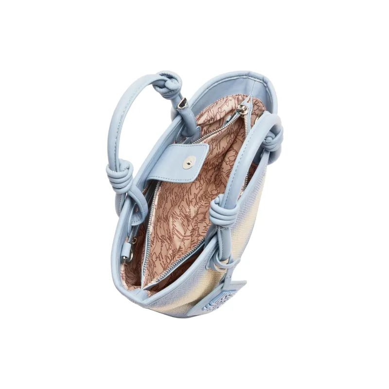STEVE MADDEN Textile Materials Tote Bag Shopping Bag Shoulder Bag Crossbody Bag Handbag Mini Women's Blue & Multicolor-3