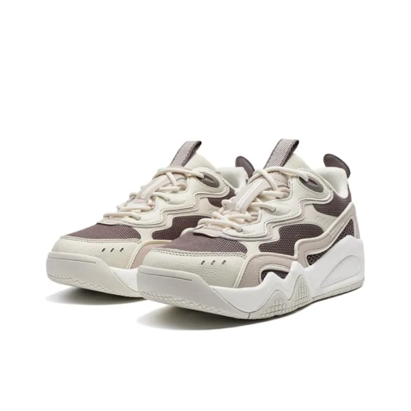 XTEP Galaxy Anti-Slip Wear-Resistant Low-Top Skateboard Shoes Women's Taupe Brown-2