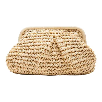 STEVE MADDEN Raffia One Shoulder Crossbody Clutches Women's Natural