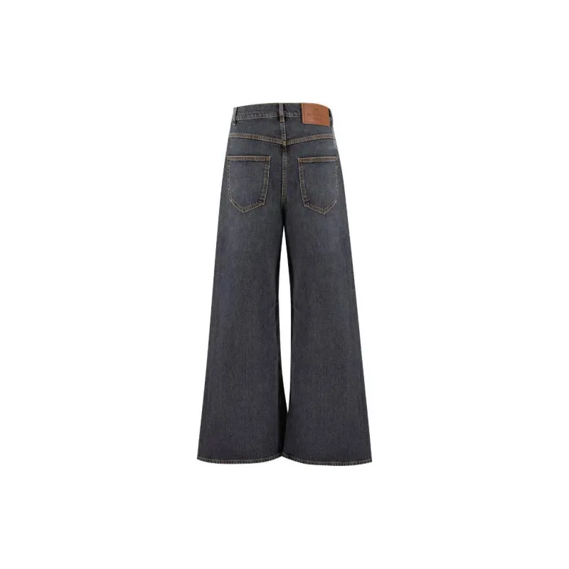 ETRO Wide Leg Washed Denim Jeans-1
