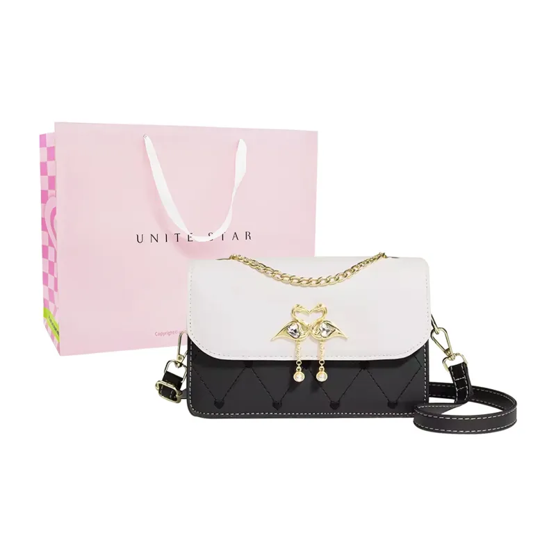 UNITE STAR PU Small Square Bag Crossbody Shoulder Bag Women's White/Pink/Black/Blue/Green-7