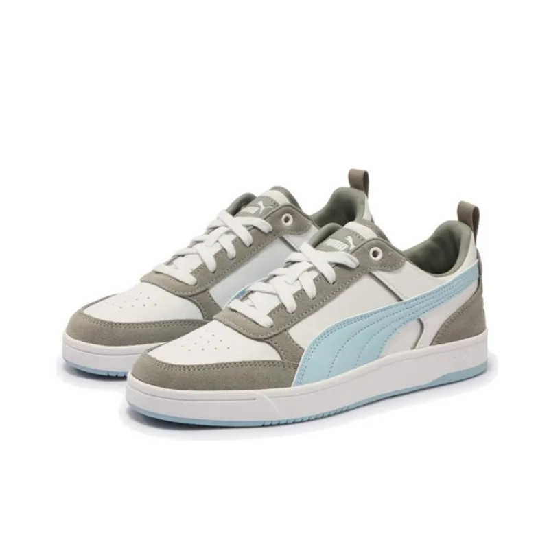 PUMA DRIBBLE Anti Slip Wear Resistant Low Top Casual Shoes Unisex Silver Gray White-2