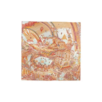 HERMES Mulberry Silk Silk Scarves Women's Orange