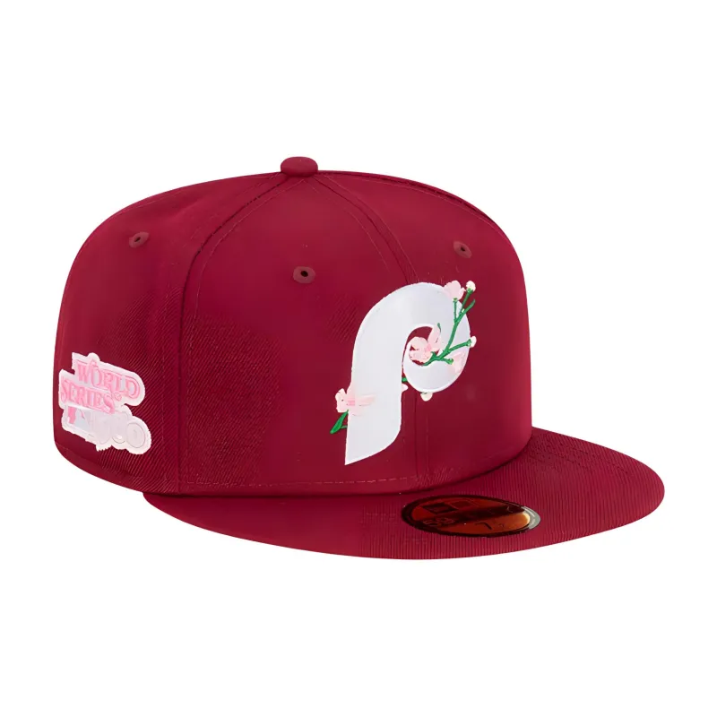 New Era Polyester Baseball Caps Unisex Burgundy Red-3
