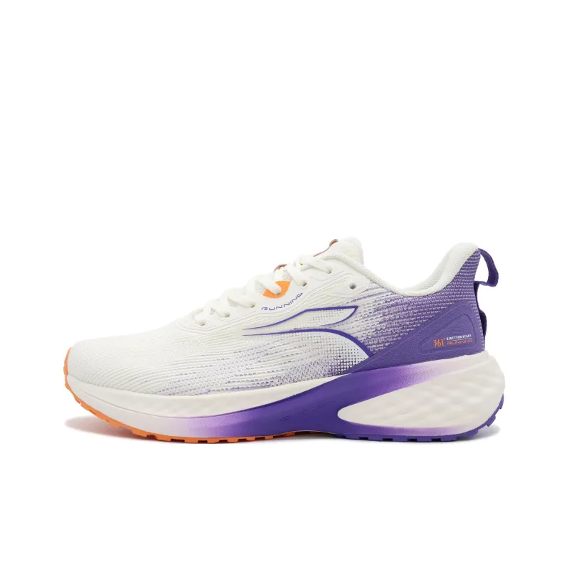 361° Wear Resistant Low Top Casual Running Shoes Men's White Purple-0