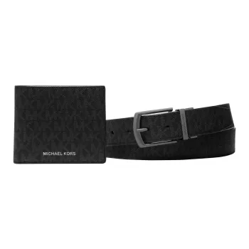 MICHAEL KORS Signature Logo Billfold Wallet And Belt Gift Set