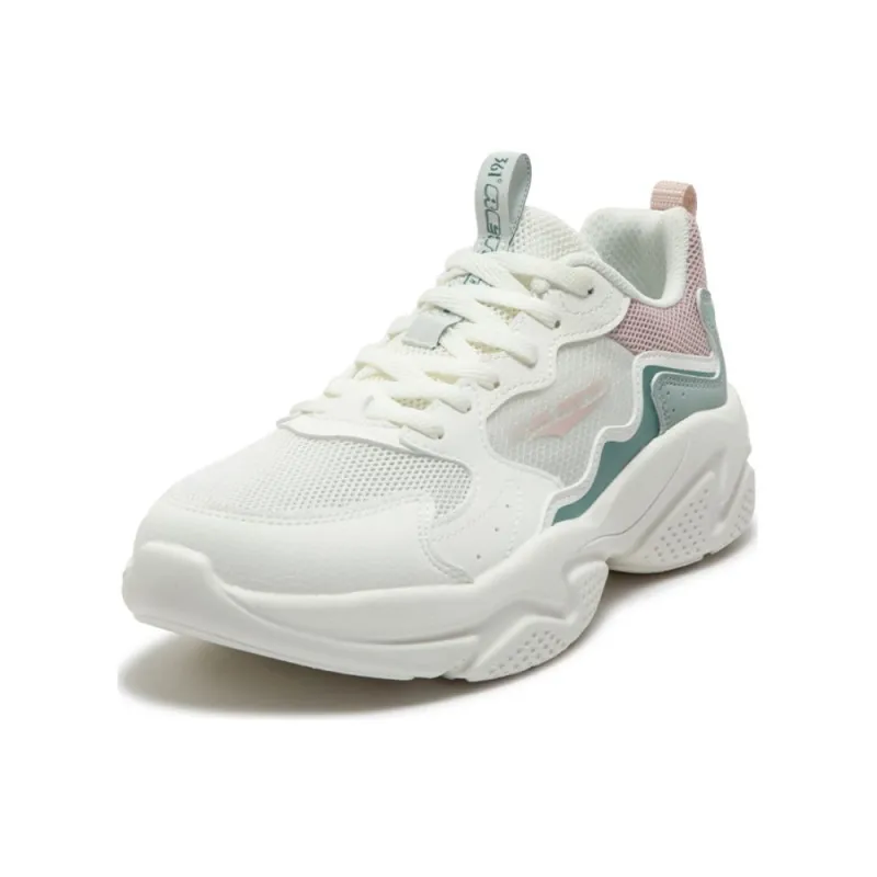 361° Anti Slip Wear Resistant Low Top Casual Shoes Women's White Green-1