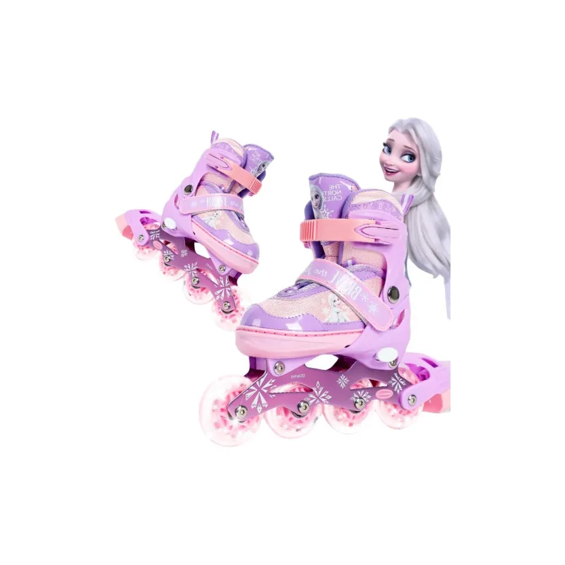 Disney Frozen Series Inline Skates Plastic, Aluminum Alloy Kids' Pink Purple-1