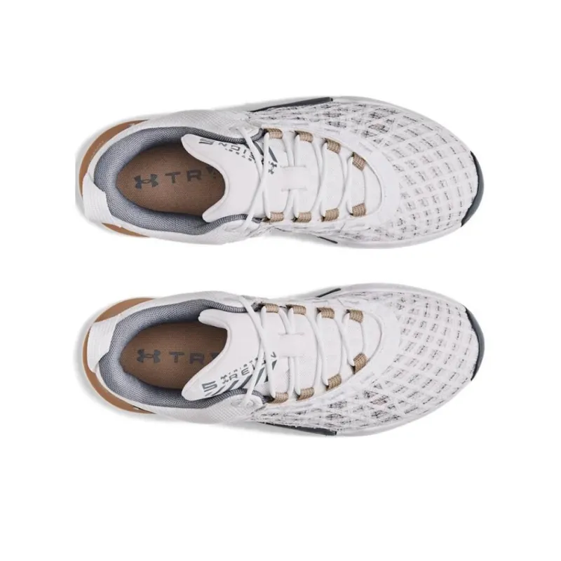 Under Armour Tribase Anti Slip Wear Resistant Low Top Training Shoes Men's White-4
