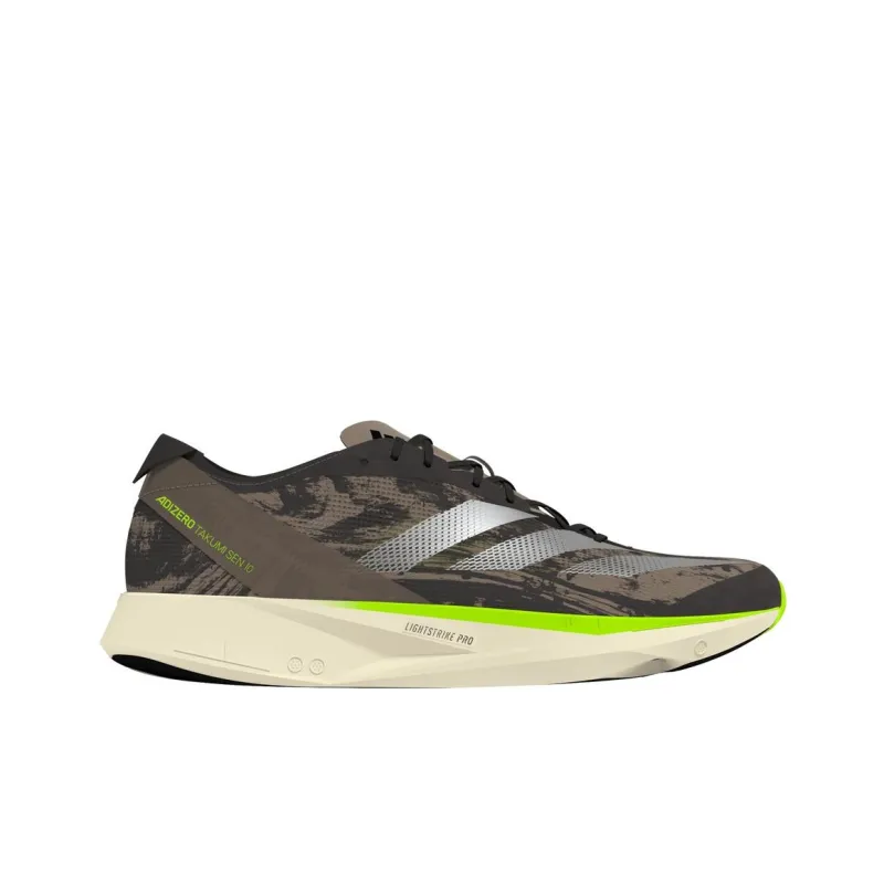 Adidas Adizero Takumi Sen 10 Anti Slip Wear Resistant Low Top Running Shoes Men's Brown Silver-1