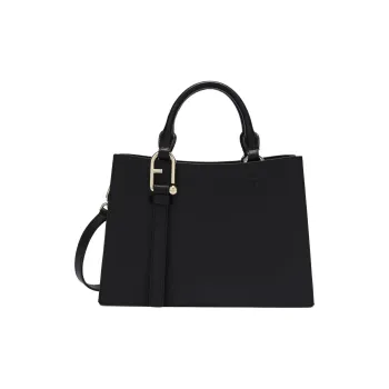 Furla Calfskin Tote Bag, Shopping Bag, Shoulder Bag, Crossbody Bag, Handbag Medium Size Women's Black