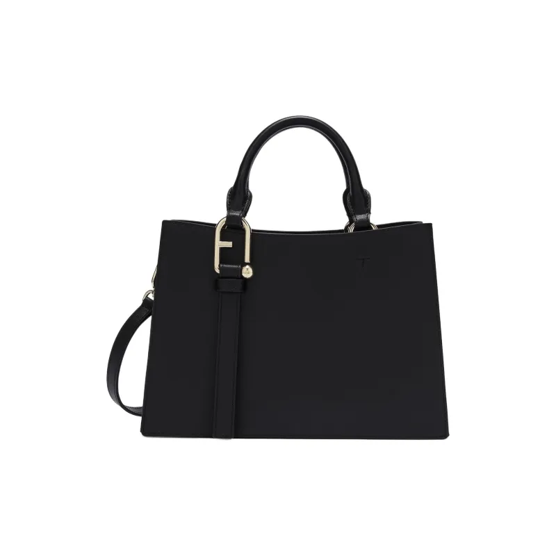Furla Calfskin Tote Bag, Shopping Bag, Shoulder Bag, Crossbody Bag, Handbag Medium Size Women's Black-0