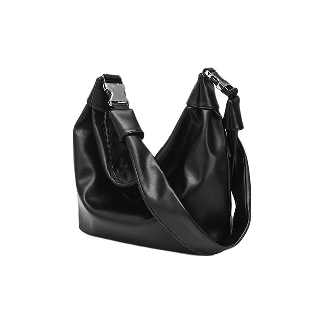 TTaG．baG Microfiber Soft Leather Shoulder Bag Regular Unisex Black-3