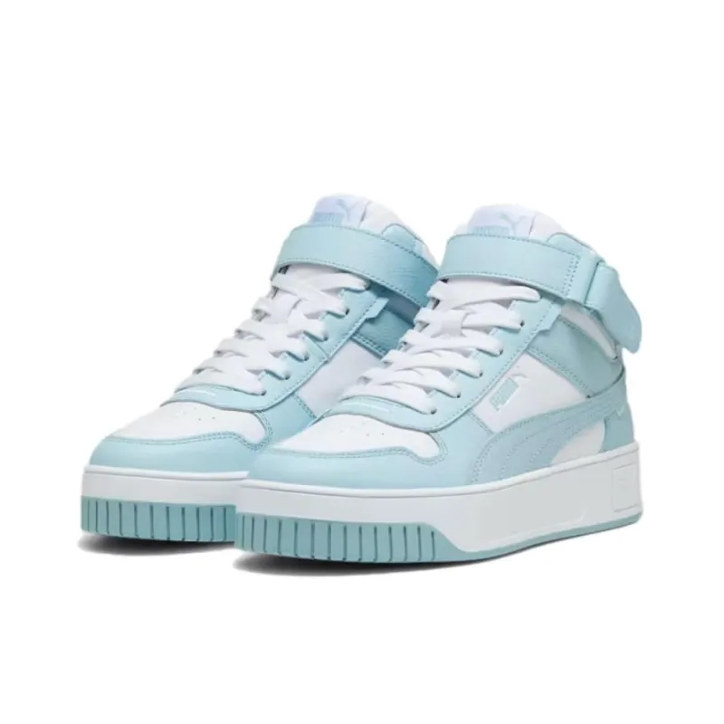 PUMA Carina Street Anti-Slip Wear-Resistant Mid-Top Skateboard Shoes Women's Blue White-2