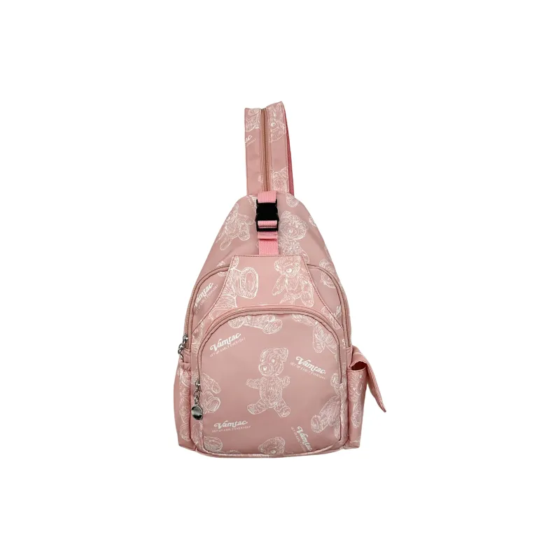 Cwatcun Nylon Backpack Unisex White/Green/Purple/Pink-17