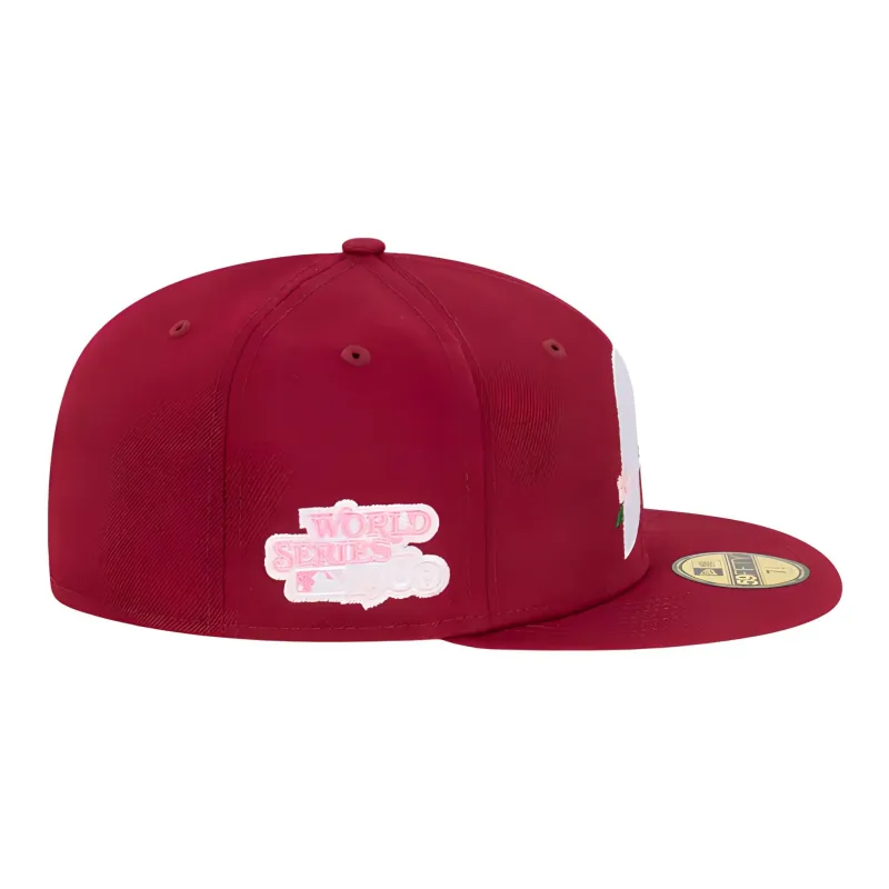 New Era Polyester Baseball Caps Unisex Burgundy Red-4