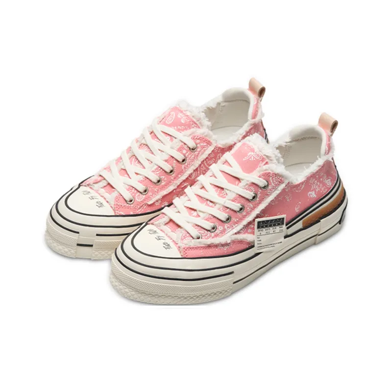 VESSEL Tiramisu Series Height Increasing Low Top Canvas Shoes Unisex Pink Litchi-2