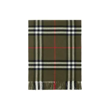 Burberry Check print Fringed Cashmere Scarf