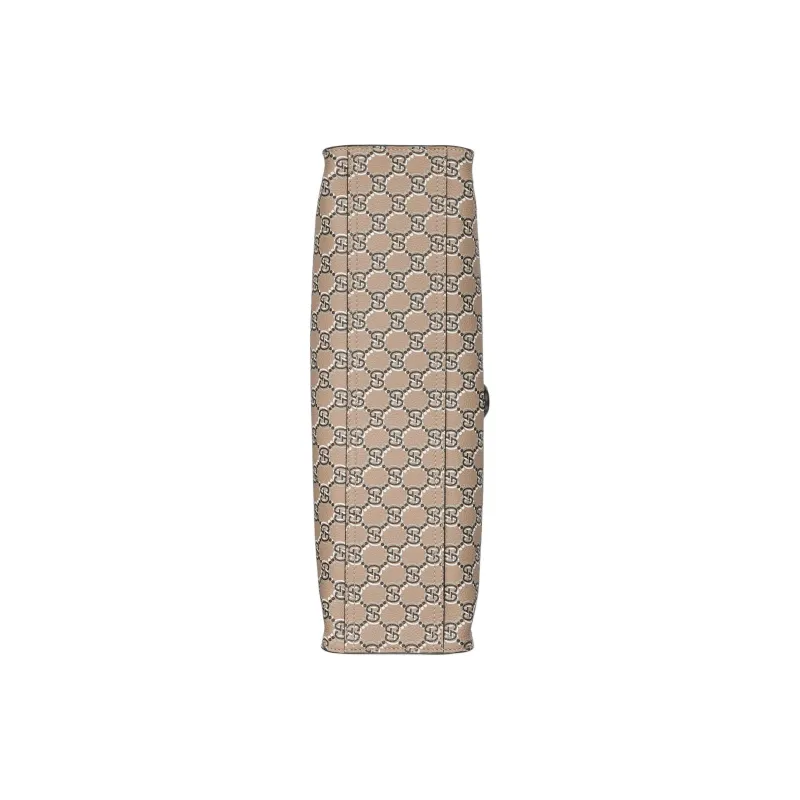 GUCCI Jackie 1961 Printed Leather Shoulder Bag, Crossbody Bag, Handbag Medium Size Women's Taupe-4