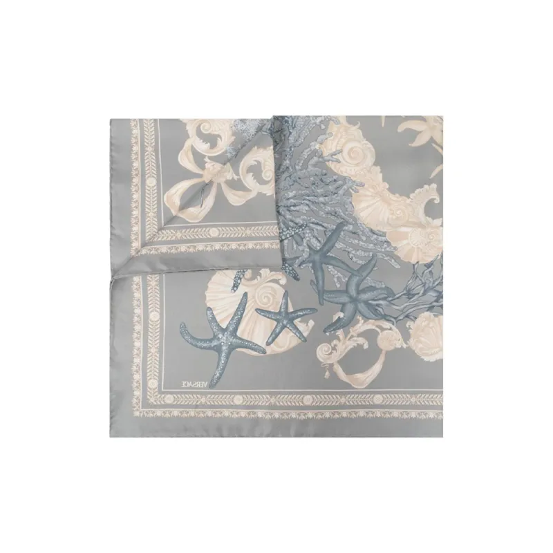 VERSACE Barocco Sea Printed Finished Edge Foulard-1