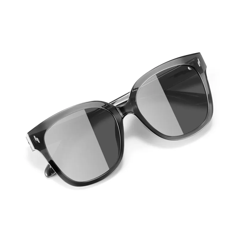 MUYKUY TR90 Irregular Shape Sunglasses Unisex Bright Black, Transparent Gray, Frosted Green-4